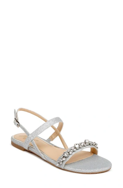 Jewel Badgley Mischka Women's Osmond Flat Evening Sandals Women's Shoes In Silver