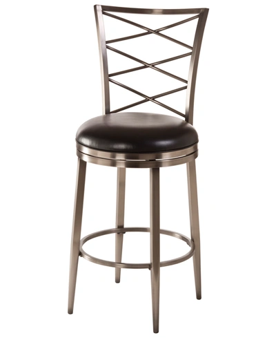 Hillsdale Harlow Bar Height Swivel Stool In Antique-like Pewter