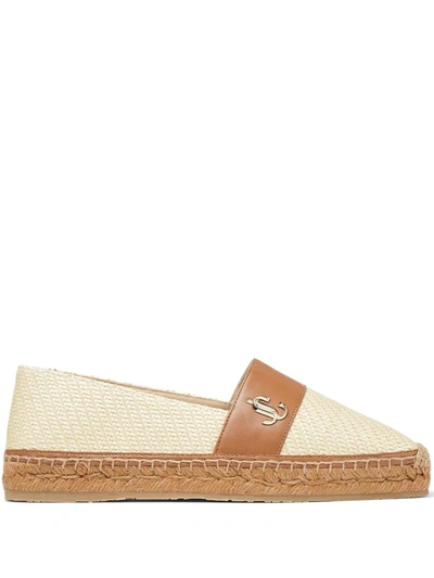 Jimmy Choo Dru Leather-trim Espadrilles In Neutrals