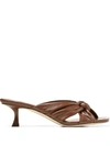 Jimmy Choo Women's Avenue Knotted Leather Sandals In Bronzed