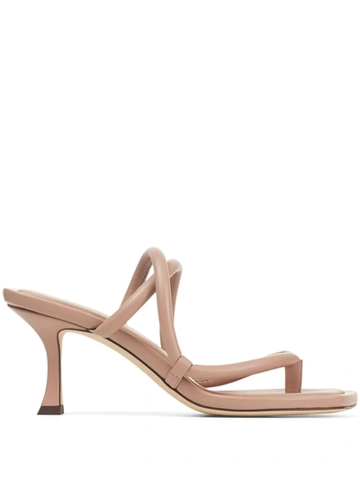 Jimmy Choo Cape Padded Leather Mules In Ballet Pink