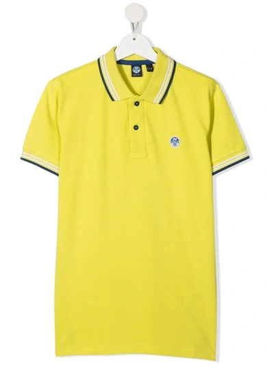 North Sails Teen Embroidered-logo Cotton Polo Shirt In Yellow