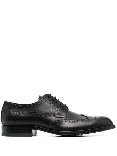 Tod's Oxford Lace-up Brogues In Black