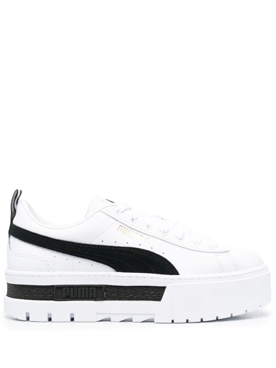 Puma Womens White Black White Mayze Low-top Suede Trainers 6 | ModeSens