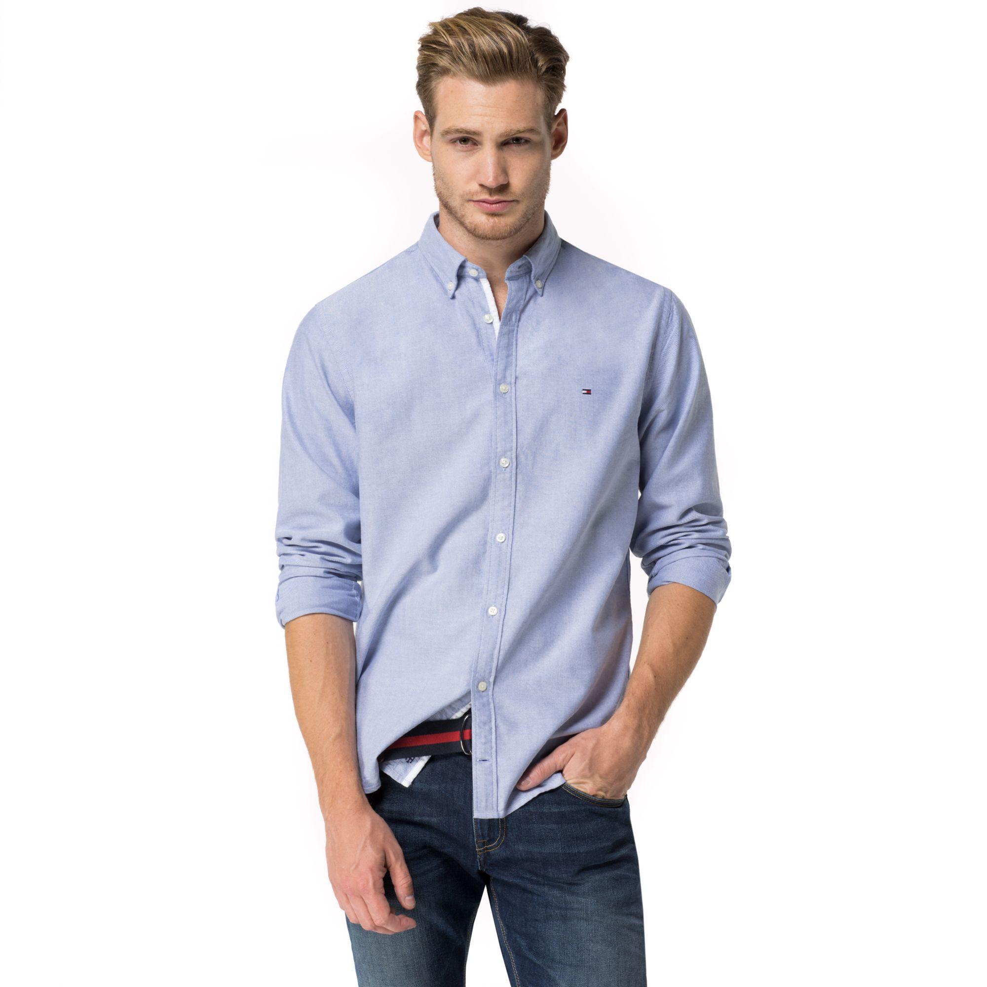 Tommy Hilfiger New York Fit Oxford Shirt - Shirt Blue | ModeSens