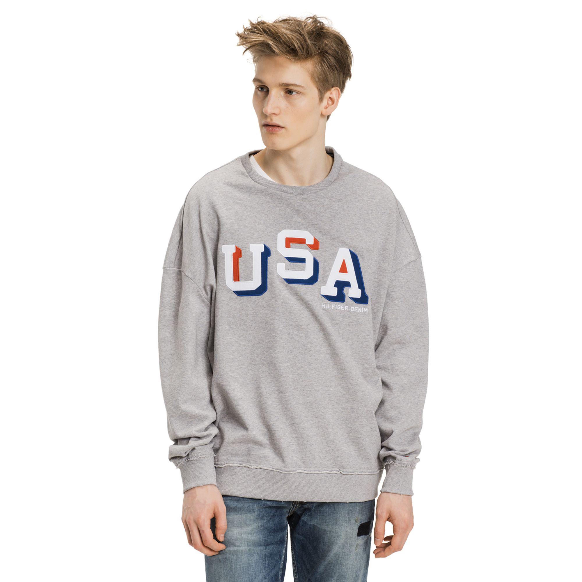 Tommy Hilfiger Usa Sweatshirt - Light Grey Htr | ModeSens