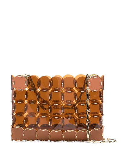 Paco Rabanne Semi-transparent Sequined Bag In Camel Color