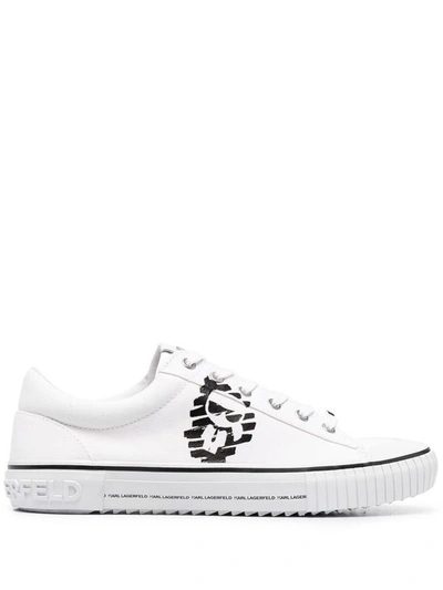 Karl Lagerfeld Men's White Fabric Sneakers