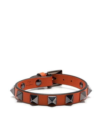 Valentino Garavani Valentino Men's Vy0j0801vh3w03 Orange Leather Bracelet