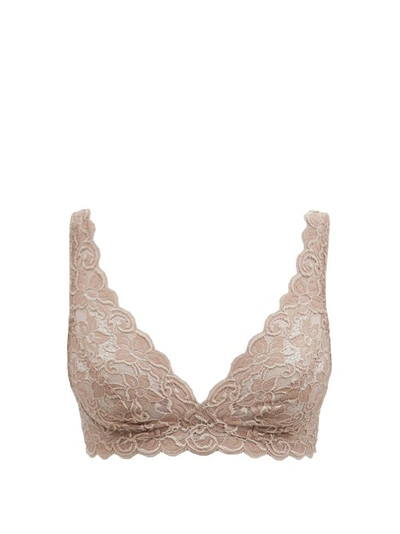 Hanro Luxury Moments Lace Unlined Underwire Bra In Cobblestone