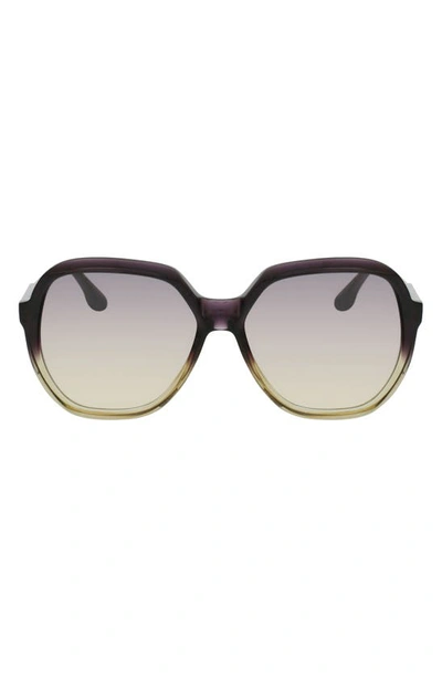 Victoria Beckham 61mm Gradient Oversize Sunglasses In Purple/ Honey