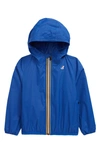 K-way Kids' Le Vrai Claude 3.0 Water Resistant Hooded Windbreaker In Blue Royal