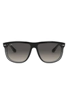 Ray Ban Boyfriend 60mm Flat Top Sunglasses In Gry Grd