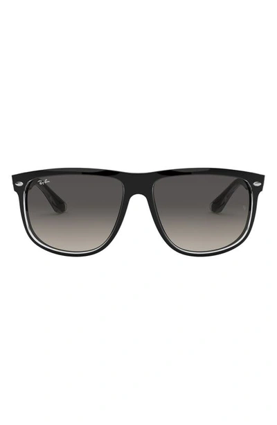 Ray Ban Boyfriend 60mm Flat Top Sunglasses In Gry Grd