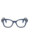 Ray Ban 49mm Optical Glasses In Striped Blue