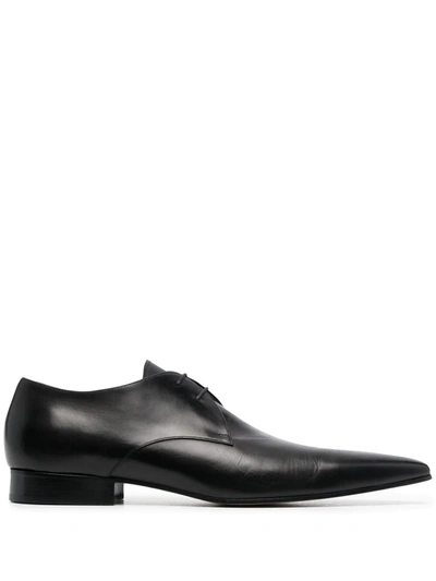 Maison Margiela Hyperion Exaggerated-toe Leather Derby Shoes In Black