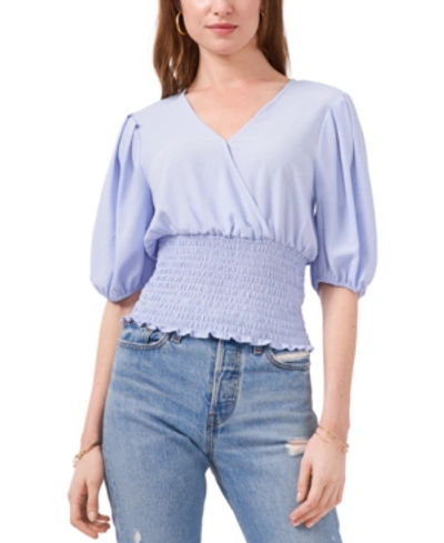 1.state Women's Smocked Puff-sleeve Top In Soft Sky