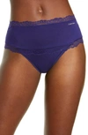 Calvin Klein Scallop Lace Trim High Waist Thong In Purple Fuss