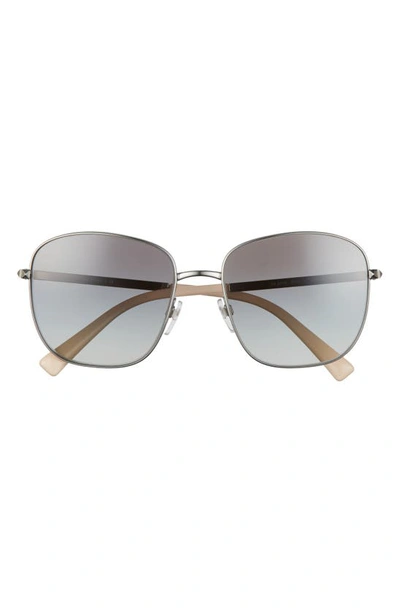 Valentino 57mm Studded Sunglasses In Ruthenium/ Gradient Grey