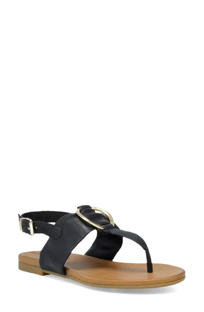 Inuovo Odis T-strap Sandal In Black Leather