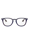 Ray Ban 50mm Optical Glasses In Top Blue