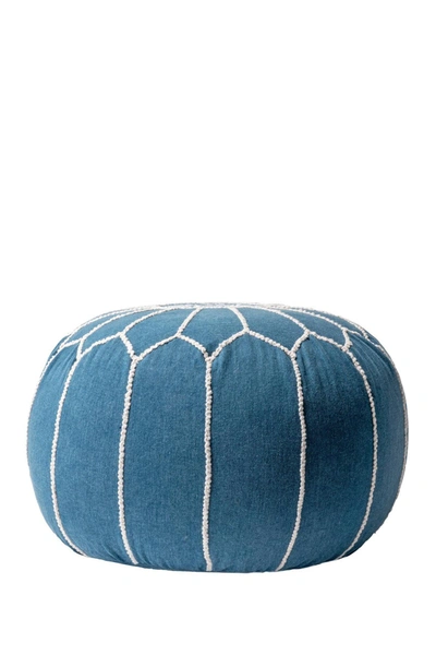 Nuloom Classic Moroccan Cotton Ottoman Pouf In Blue