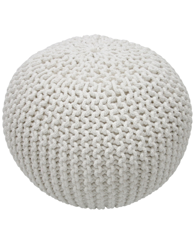 Nuloom Ling Knitted Round Pouf In White