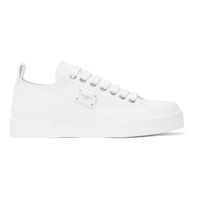 Dolce & Gabbana White Portofino Light Sneakers In 89642 White/white