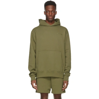 Adidas Originals By Pharrell Williams Khaki Basics Hoodie In Olive Cargo