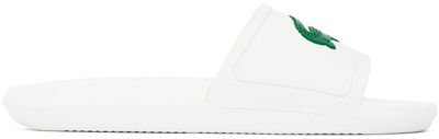 Lacoste Croco Sliders In White