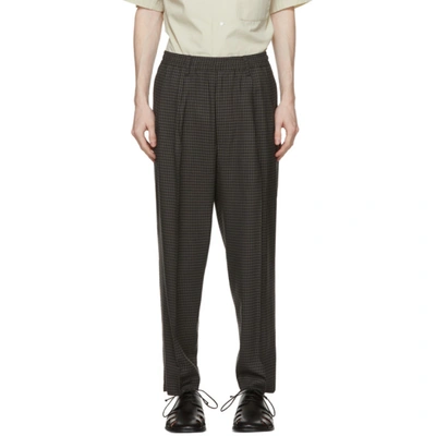 N.hoolywood Black Check Wide Trousers In Blackcheck