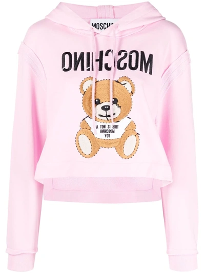 Moschino Hoodie Inside Out Teddy Bear In Pink