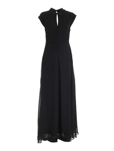 Karl Lagerfeld Cut Out Detail Long Dress In Black