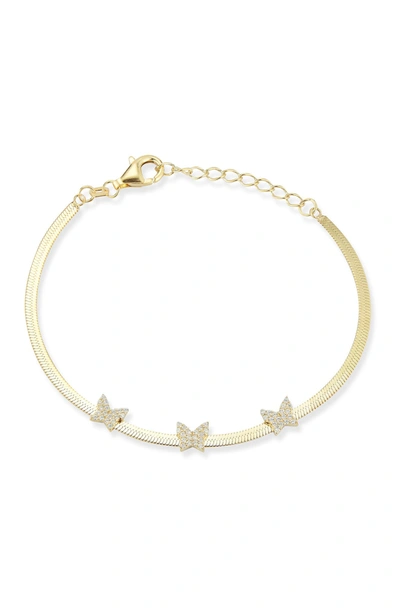Sphera Milano Gold Vermeil Cz Butterfly Bracelet