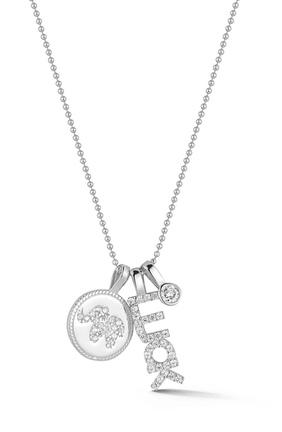 Sphera Milano Cz Luck Necklace In Silver
