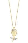 Sphera Milano Gold Vermeil Cz Detail Rose Necklace