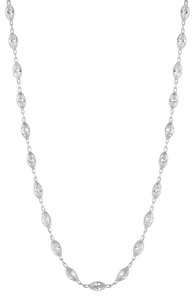Sphera Milano Marquise Cz Necklace In Silver