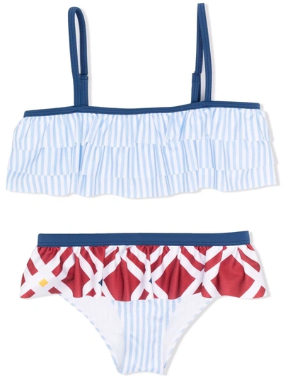 Simonetta Flounced Bikini In Light Blue