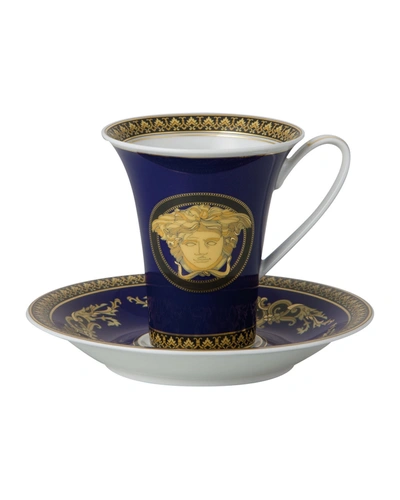 Versace Medusa Blue Coffee Cup & Saucer