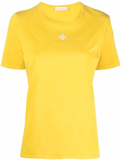 Tory Burch Logo Patch T-shirt In Yellow | ModeSens