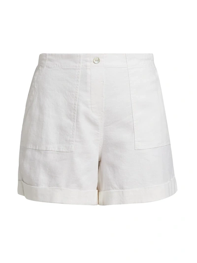 Nic + Zoe Stretch All Around Linen Blend Shorts In Paper White