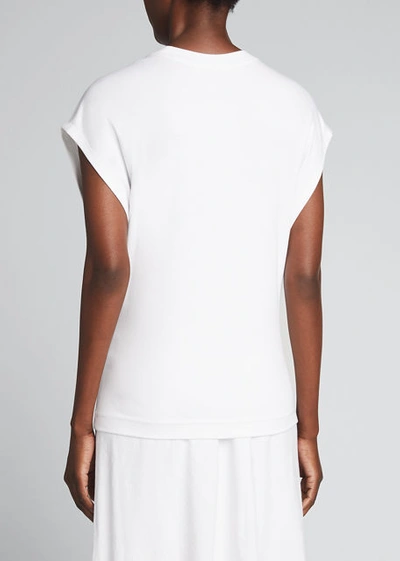 Vince Crewneck Muscle Tee In Optic White