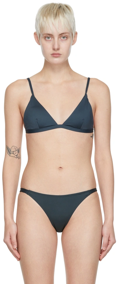 Asceno Navy Genoa Bikini Top In Black