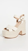 Sam Edelman Women's Trianna Strappy Espadrille Platform Sandals In Ivory Suede
