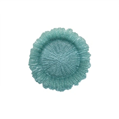 American Atelier Jay Import  Reef Charger Plate In Turquoise