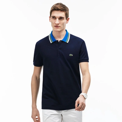 Lacoste Men's Regular Fit Petit Piqué Striped Collar Polo Shirt ...