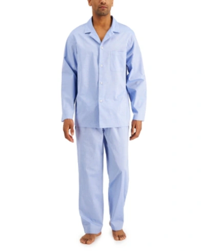 Club Room Men's 2-pc. Solid Oxford Pajama Set, Created For Macy's In Blue White