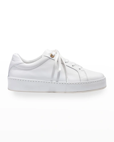 Loro Piana Nuages Calfskin Low-top Sneakers In White