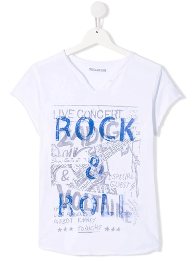 Zadig & Voltaire Teen Graphic-print Cotton T-shirt In Bianco