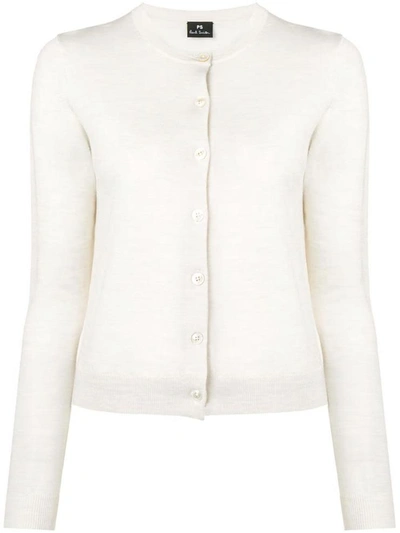 Paul Smith Crew New Cardigan Ivory In Blue